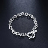 925 Silver Arrow Heart Bracelet Chain Women Wedding Jewelry