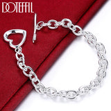 925 Silver Arrow Heart Bracelet Chain Women Wedding Jewelry