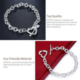 925 Silver Arrow Heart Bracelet Chain Women Wedding Jewelry
