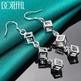 925 Silver Zircon Drop Earrings Women Jewelry Wedding Gift