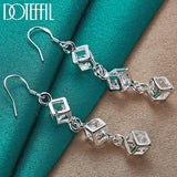 925 Silver Zircon Drop Earrings Women Jewelry Wedding Gift