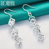 925 Silver Zircon Drop Earrings Women Jewelry Wedding Gift