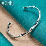925 Silver Bamboo Bangle Bracelet Wedding Engagement Charm Party Jewelry