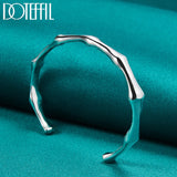 925 Silver Bamboo Bangle Bracelet Wedding Engagement Party Jewelry