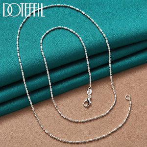 925 Silver Bamboo Bead Chain 16-30 Inch Necklace Wedding Charm Jewelry