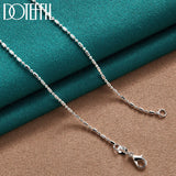 925 Silver Bamboo Bead Chain 16-30 Inch Necklace Wedding Charm Jewelry