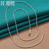 925 Silver Bamboo Bead Chain 16-30 Inch Necklace Wedding Charm Jewelry