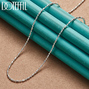 925 Silver Bamboo Bead Chain 16-30 Inch Necklace Wedding Charm Jewelry