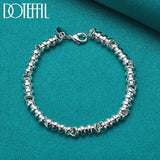 925 Silver Bamboo Joint Chain Bracelet for Wedding Party