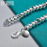 925 Silver Bamboo Joint Chain Bracelet for Wedding Party
