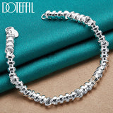 925 Silver Bamboo Joint Chain Bracelet for Wedding Party