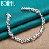 925 Silver Bamboo Joint Chain Bracelet for Wedding Party