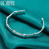 925 Silver Bamboo Joint Cuff Bracelet for Women