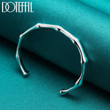 925 Silver Bamboo Cuff Bracelet Bangle for Women