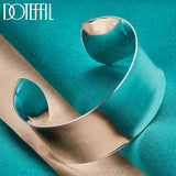 925 Silver Bangle Bracelet Smooth Open Engagement Christmas Gift
