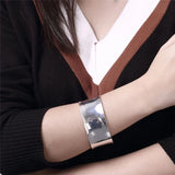 925 Silver Bangle Bracelets Smooth Open Bracelet Jewelry Christmas Gift