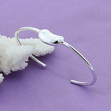 925 Silver Bean Bangle Bracelet Woman Wedding Engagement Charm
