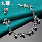 925 Silver Bells Bead Bracelet Chain Women's Wedding Jewelry