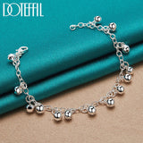 925 Silver Bells Bead Bracelet Chain Women's Wedding Jewelry