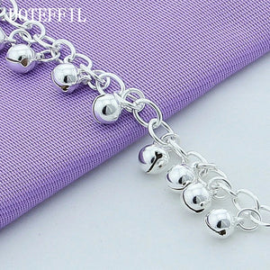 925 Silver Bells Bracelet Women Charm Wedding Party Jewelry