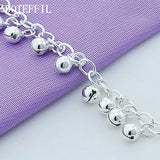 925 Silver Bells Bracelet Women Charm Wedding Party Jewelry