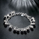 925 Silver Bells Bracelet Charm Wedding Engagement Jewelry
