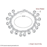 925 Silver Bells Bracelet Charm Wedding Engagement Jewelry