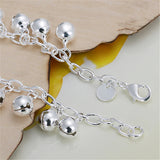 925 Silver Bells Bead Chain Bracelet Wedding Party Jewelry