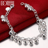 925 Silver Bells Bead Chain Bracelet Wedding Party Jewelry