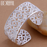 925 Silver Big Heart Bangle Bracelet Wedding Engagement Party Jewelry