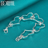 925 Silver Heart Bracelet Chain For Women Charm Jewelry