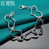 925 Silver Heart Bracelet Chain For Women Charm Jewelry