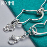 925 Silver Heart Bracelet Chain For Women Charm Jewelry