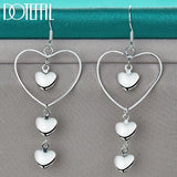 925 Silver Big Heart Drop Earring Wedding Engagement Jewelry