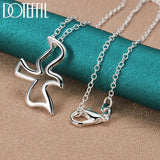 925 Silver Bird Pendant Necklace 18" Chain Women Wedding Engagement Party