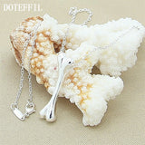 925 Sterling Silver Bone Pendant Necklace 18 Inch Chain