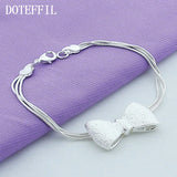 925 Silver Bow-knot Bracelet Wedding Party Jewelry