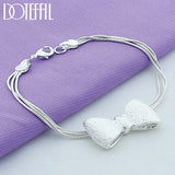 925 Silver Bow-knot Bracelet Wedding Party Jewelry
