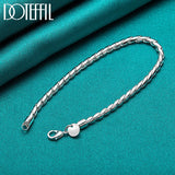 925 Silver Bracelet 4mm Snake Chain Screw European Charm DIY Jewelry