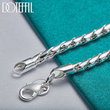 925 Silver Bracelet 4mm Snake Chain Screw European Charm DIY Jewelry