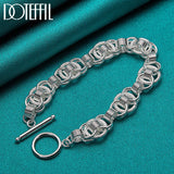 925 Silver Snake Chain Bracelet Fits European Charm DIY Jewelry Gift