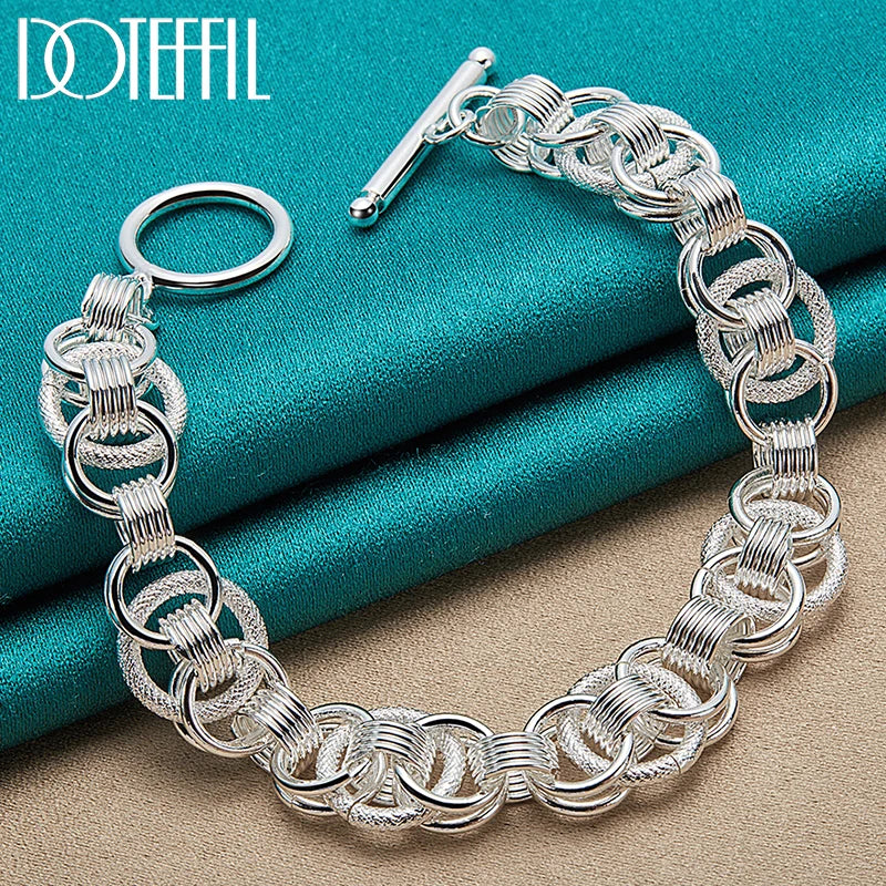 925 Silver Snake Chain Bracelet Fits European Charm DIY Jewelry Gift