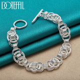925 Silver Snake Chain Bracelet Fits European Charm DIY Jewelry Gift