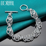 925 Silver Snake Chain Bracelet Fits European Charm DIY Jewelry Gift