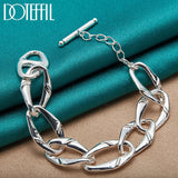 925 Silver Chain Bracelet Man Women Party Wedding Engagement Charm