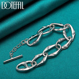 925 Silver Chain Bracelet Man Women Party Wedding Engagement Charm