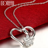 925 Silver Butterfly Heart Pendant Necklace 18-30 Inch Chain