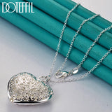 925 Silver Heart Pendant Necklace 18-30 Inch Snake Chain Jewelry