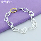 925 Silver Chain Ring Circle Bracelet Woman Charm Wedding Jewelry