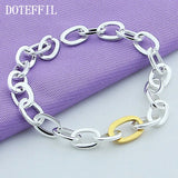 925 Silver Chain Ring Circle Bracelet Woman Charm Wedding Jewelry